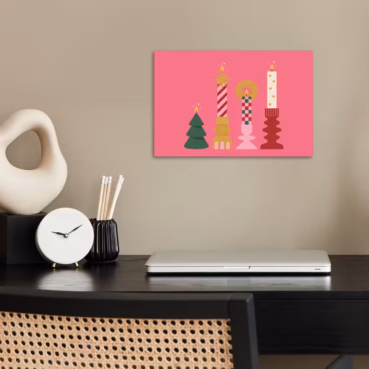 Poster - Kaarsen - Feest - Roze — 2
