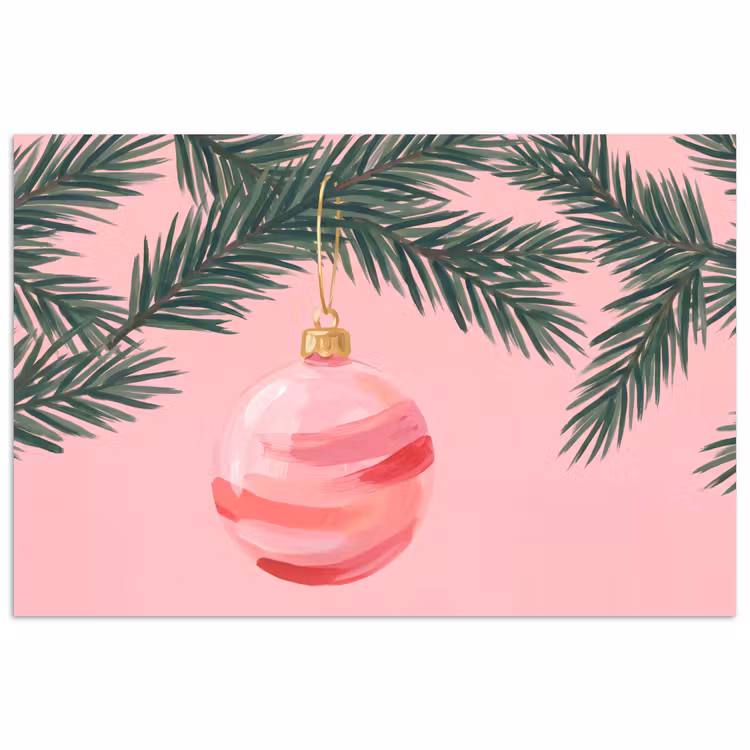 Poster - Kerstbal - Roze - Kerst — 1