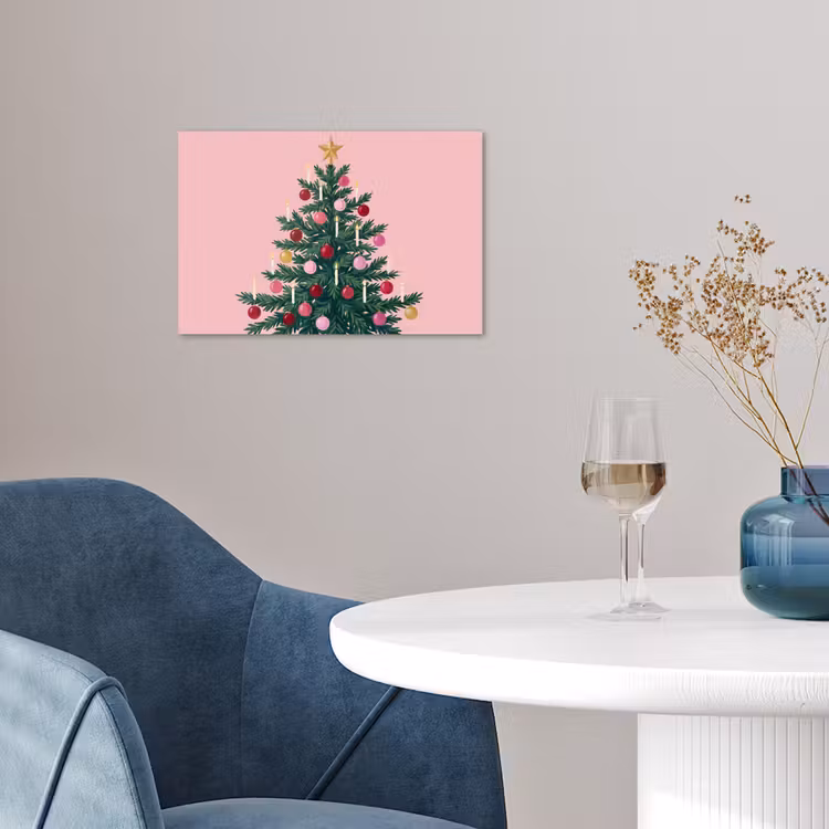 Poster - Kerstboom - Kerst - Roze — 4