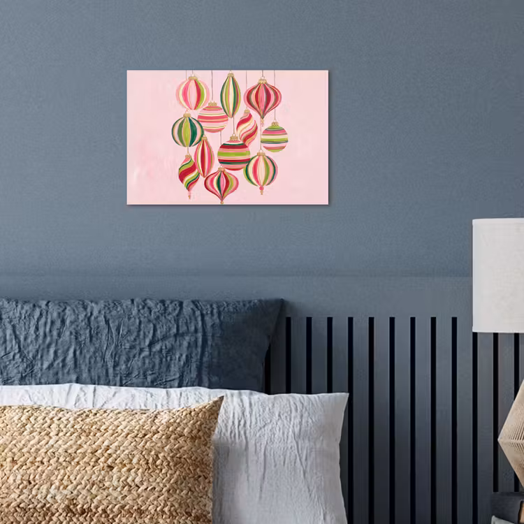 Poster - Kerstversiering - Gestreept - Roze — 3