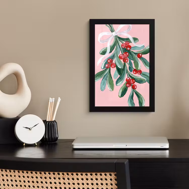 Poster met lijst - Plant - Kerst - Roze — 2