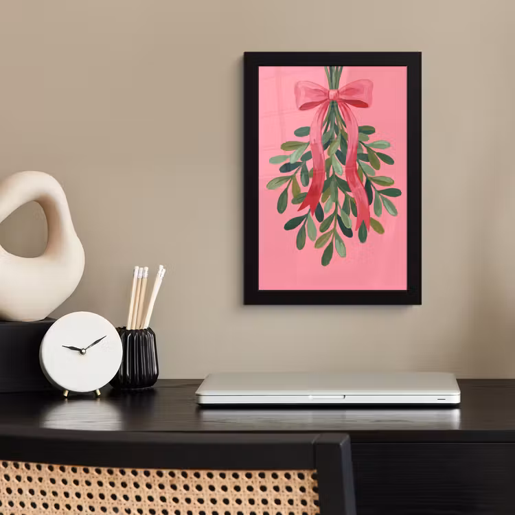 Poster met lijst - Plant - Lint - Roze — 2