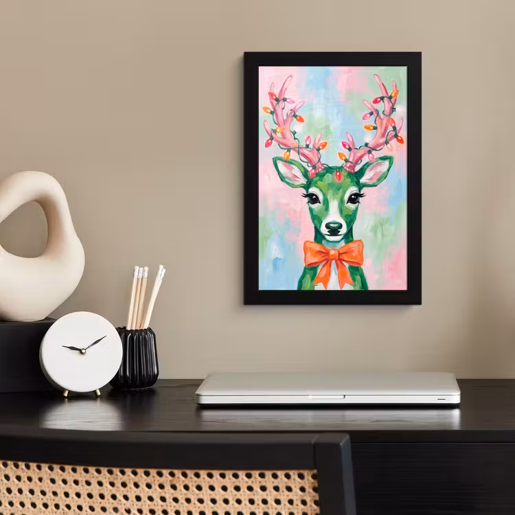 Poster met lijst - Hert - Kerst - Dieren — 2