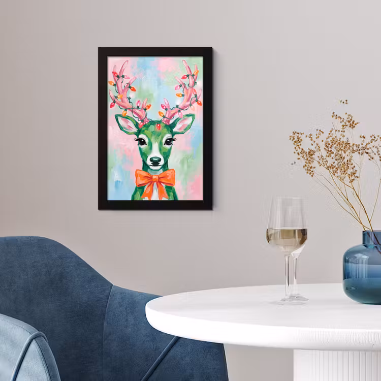 Poster met lijst - Hert - Kerst - Dieren — 4