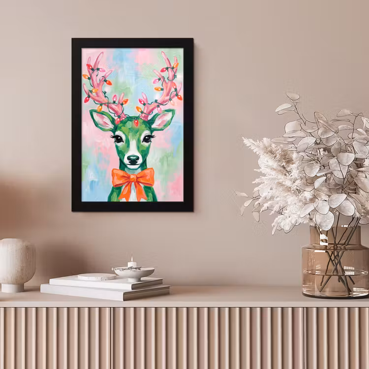 Poster met lijst - Hert - Kerst - Dieren — 5