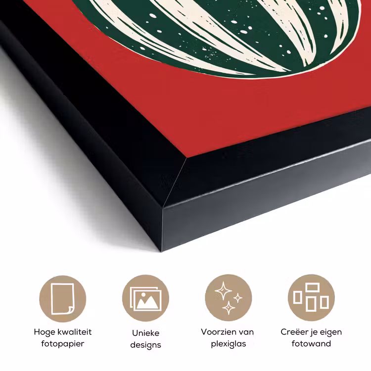 Poster met lijst - Kerstbal - Kerst - Rood — 6