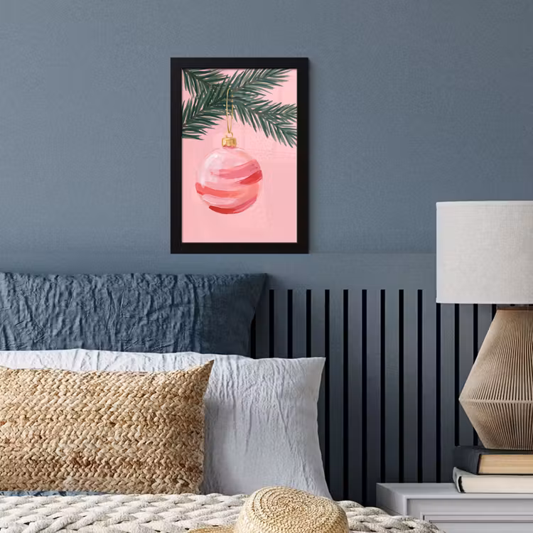 Poster met lijst - Kerstbal - Roze - Kerst — 3