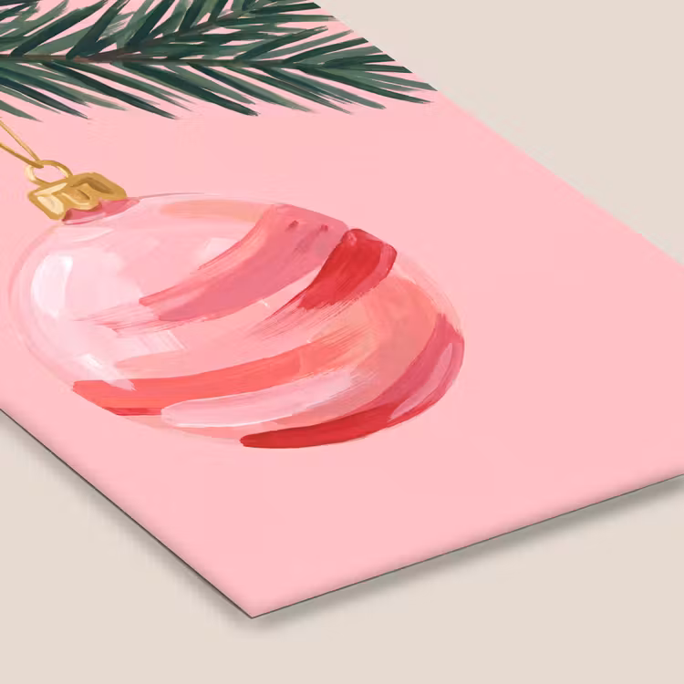 Poster met lijst - Kerstbal - Roze - Kerst — 7