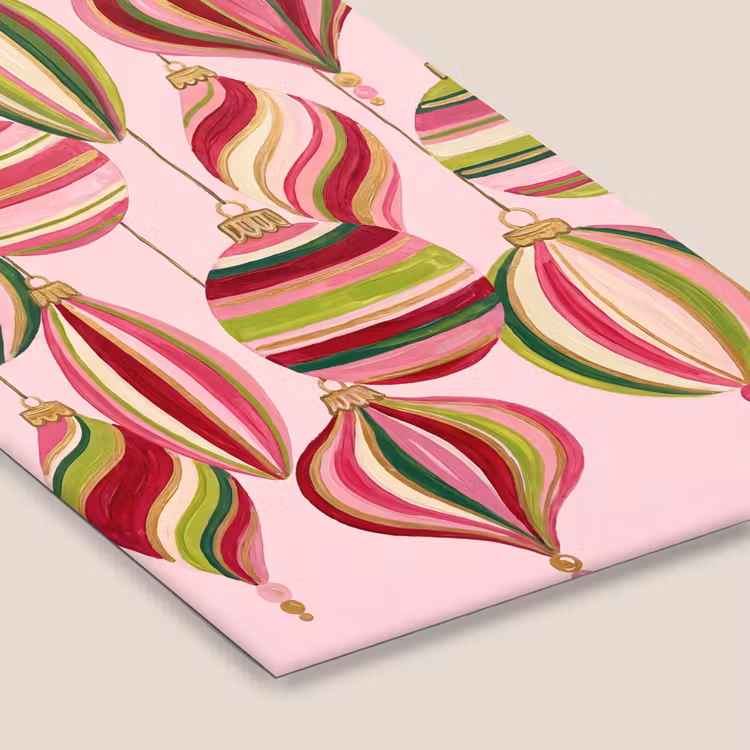Poster met lijst - Kerstversiering - Gestreept - Roze — 7
