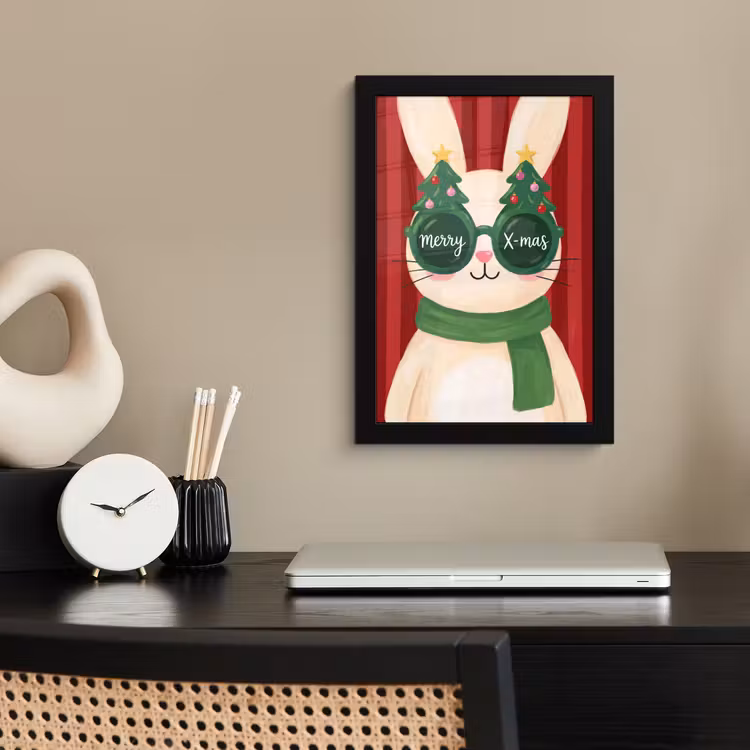 Poster met lijst - Konijn - Kerst - Dieren — 2