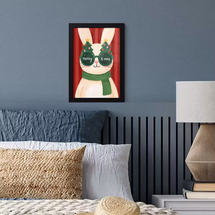 Poster met lijst - Konijn - Kerst - Dieren — 3