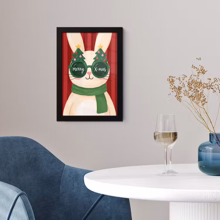 Poster met lijst - Konijn - Kerst - Dieren — 4