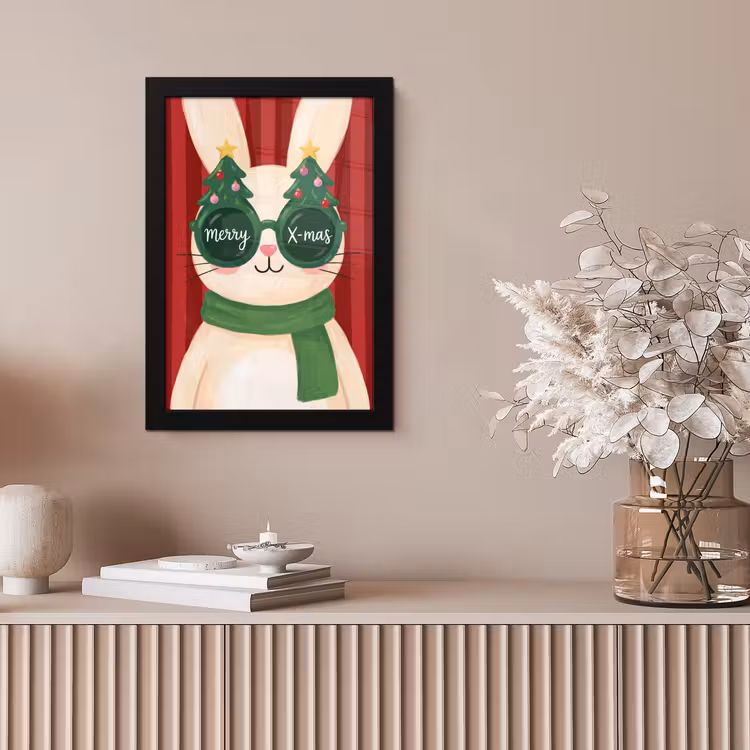 Poster met lijst - Konijn - Kerst - Dieren — 5