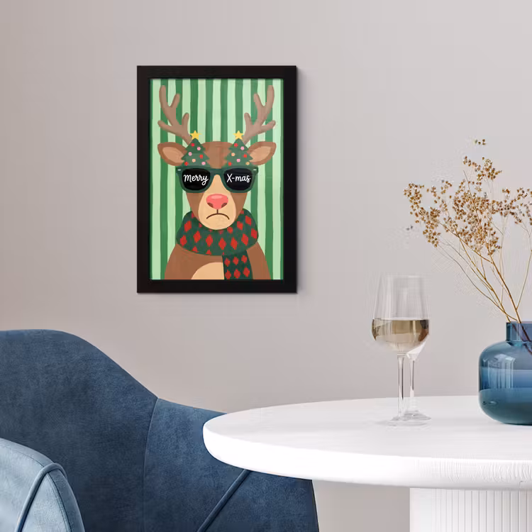 Poster met lijst - Rendier - Kerst - Illustratie — 4