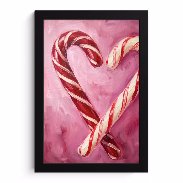Poster met lijst - Snoep - Hart - Roze