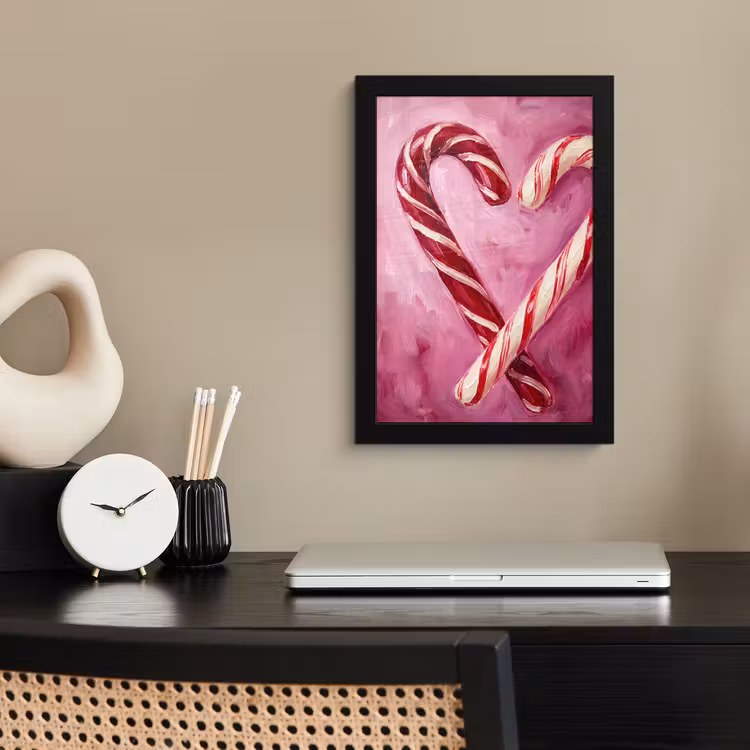 Poster met lijst - Snoep - Hart - Roze — 2