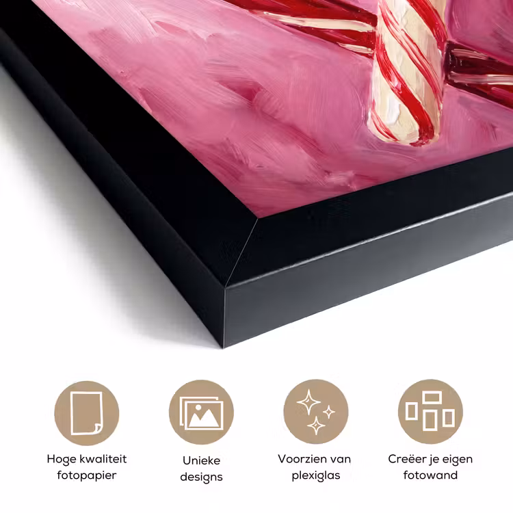 Poster met lijst - Snoep - Hart - Roze — 6