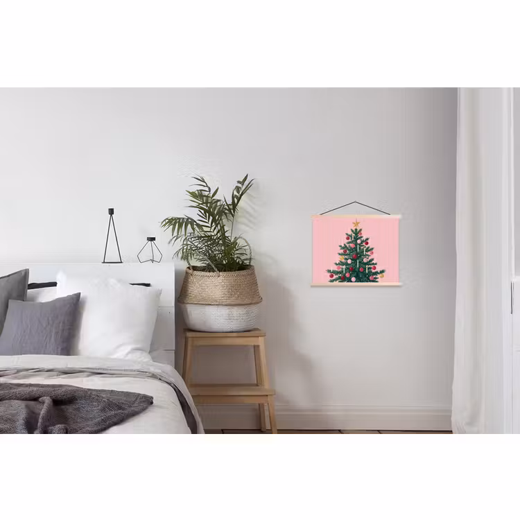 Schoolplaat - Kerstboom - Kerst - Roze — 2