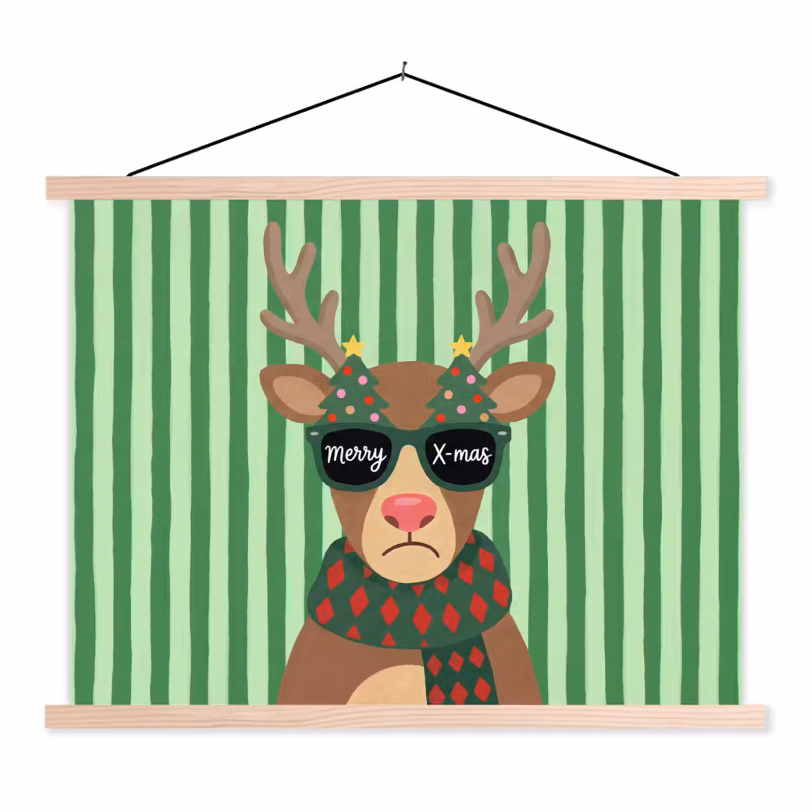 Schoolplaat - Rendier - Kerst - Illustratie — 1