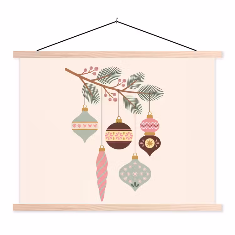 Schoolplaat - Kerst - Ornamenten - Tak