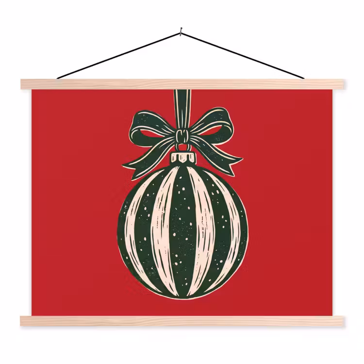 Schoolplaat - Kerstbal - Kerst - Rood — 1