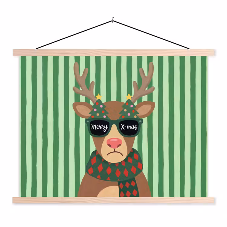 Schoolplaat - Rendier - Kerst - Illustratie — 1