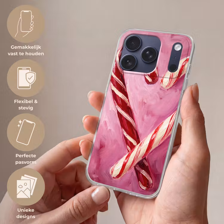 Telefoonhoesje Softcase - Snoep - Hart - Roze — 4