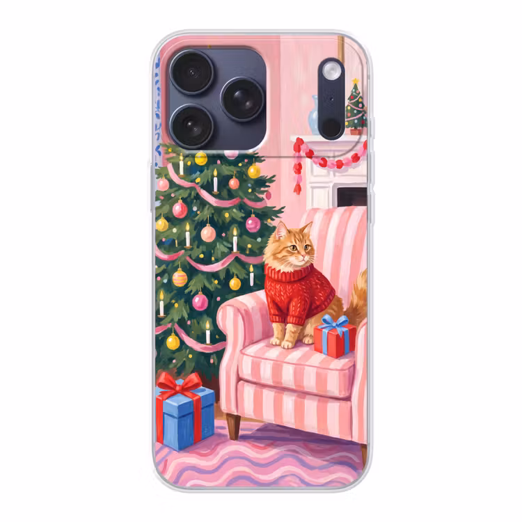 Telefoonhoesje Softcase - Kat - Kerst - Interieur — 1