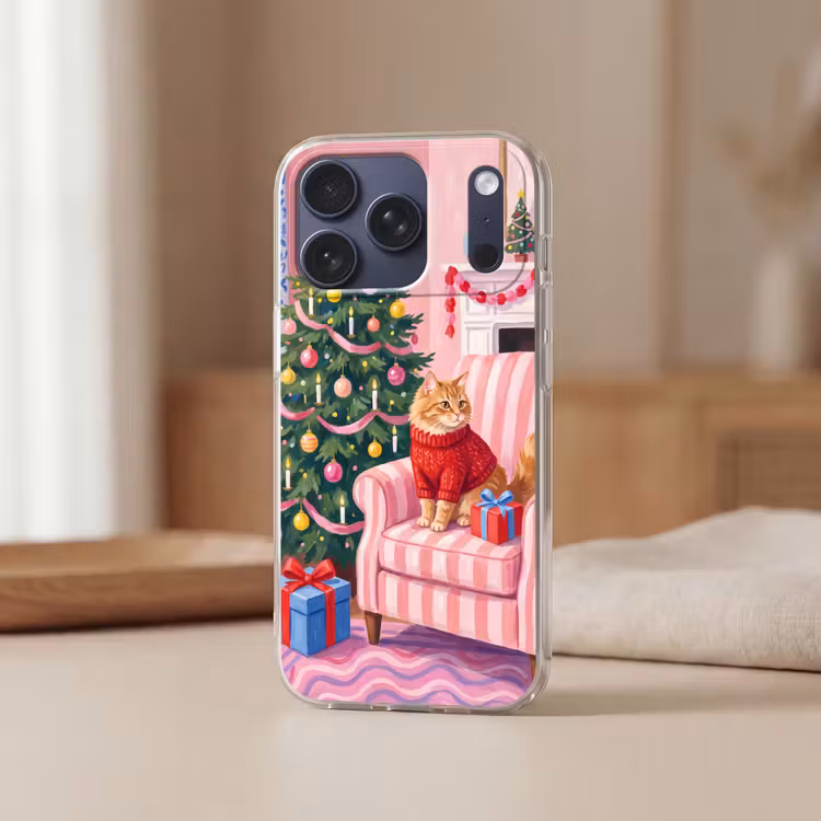 Telefoonhoesje Softcase - Kat - Kerst - Interieur — 3