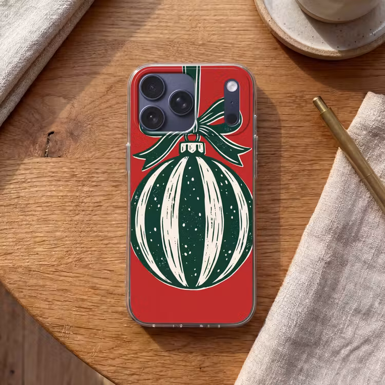 Telefoonhoesje Softcase - Kerstbal - Kerst - Rood — 2