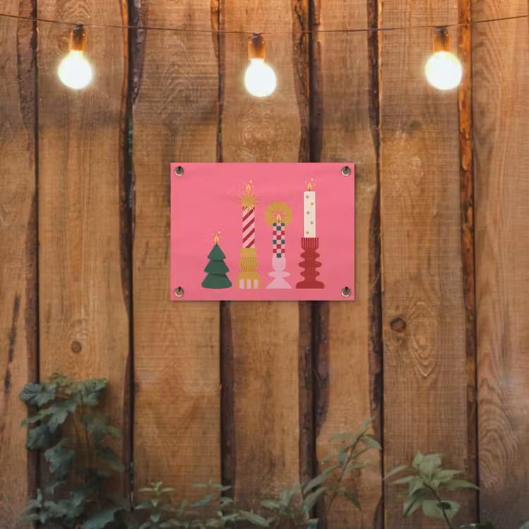 Tuinposter - Kaarsen - Feest - Roze — 2