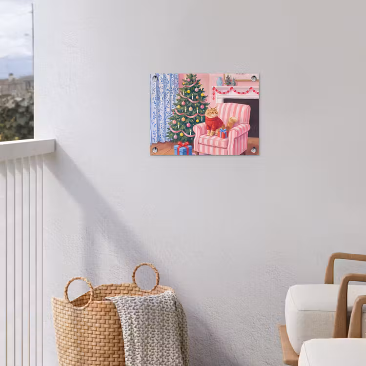 Tuinposter - Kat - Kerst - Interieur — 3