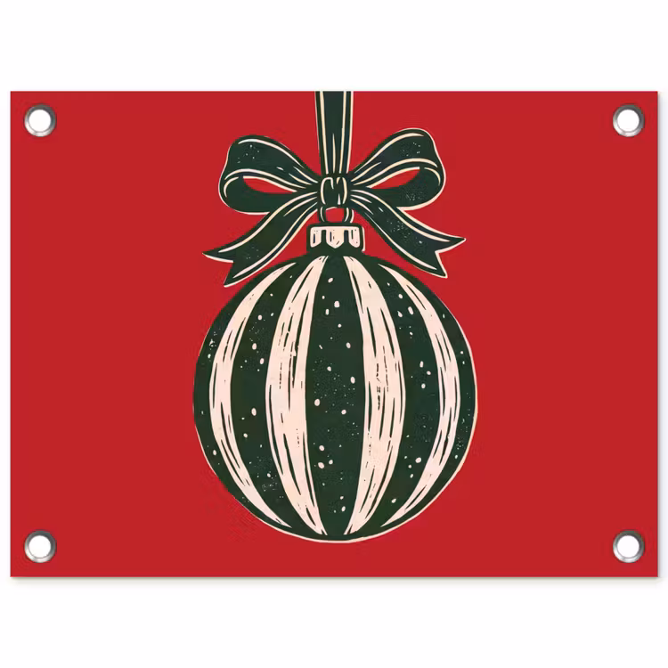 Tuinposter - Kerstbal - Kerst - Rood