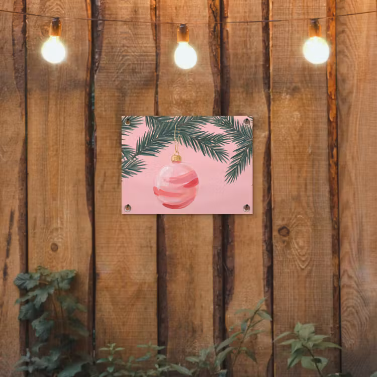 Tuinposter - Kerstbal - Roze - Kerst — 2