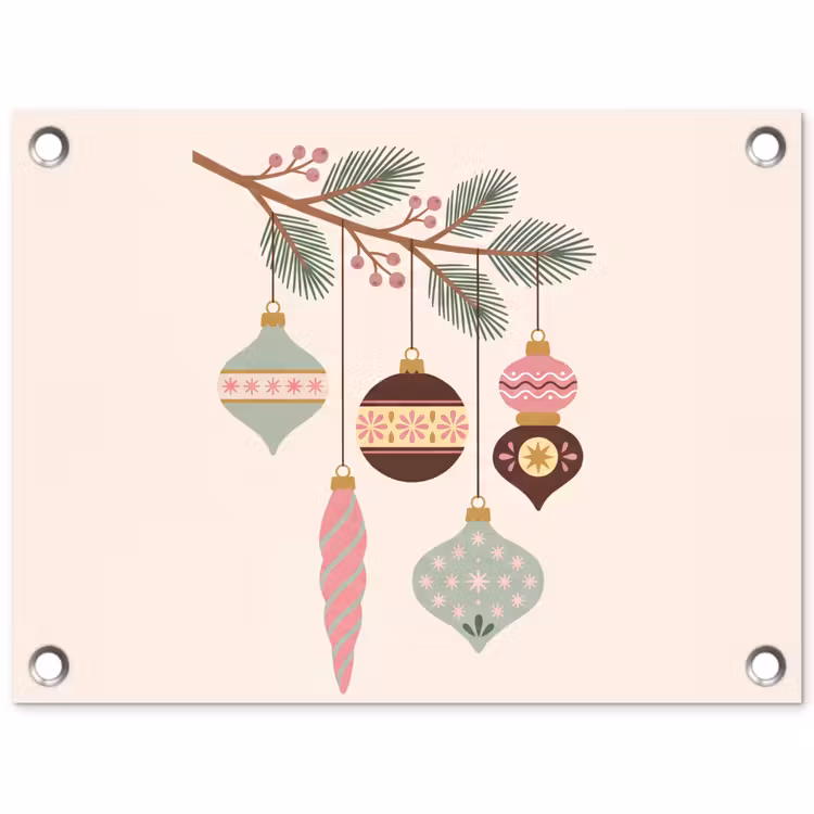 Tuinposter - Kerst - Ornamenten - Tak