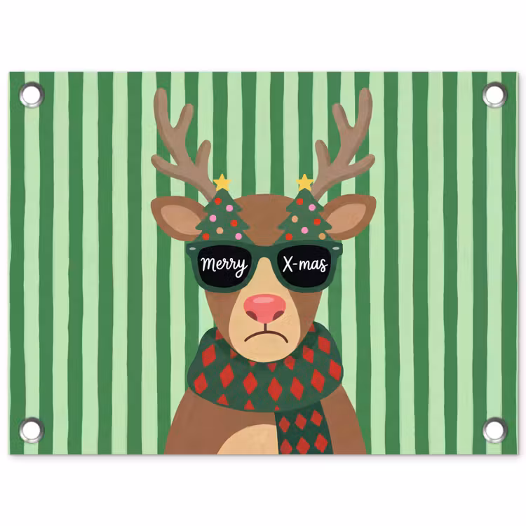 Tuinposter - Rendier - Kerst - Illustratie