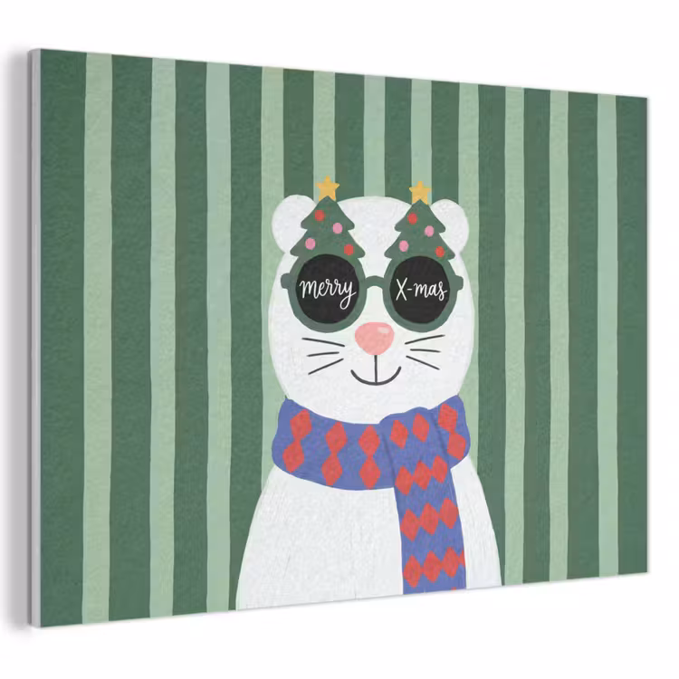Akoestisch schilderij - Dier - Winter - Cartoon
