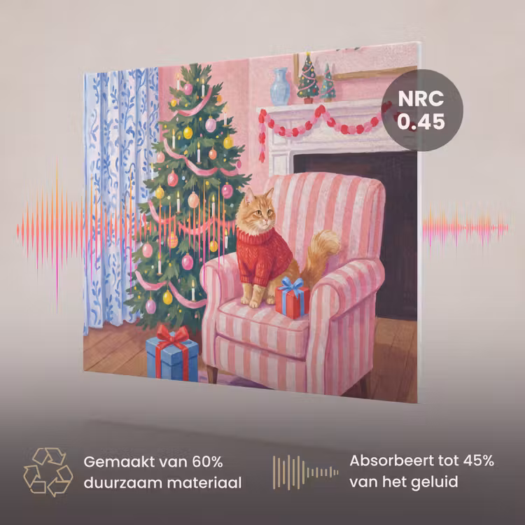 Akoestisch schilderij - Kat - Kerst - Interieur — 3