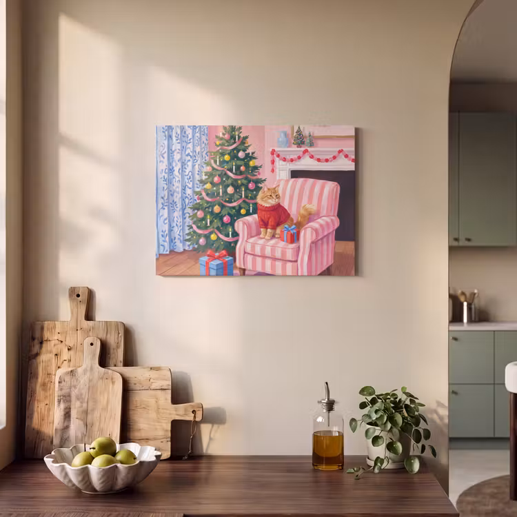 Akoestisch schilderij - Kat - Kerst - Interieur — 4