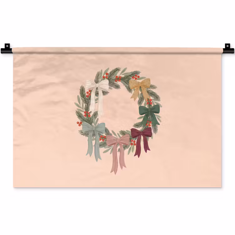 Wandkleed - Kerstkrans - Strikken - Kerst