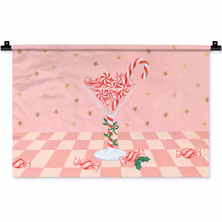 Wandkleed - Snoep - Glas - Roze