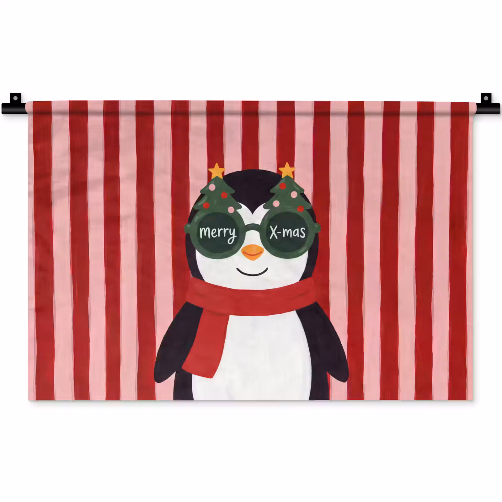 Wandkleed - Pinguïn - Kerst - Illustratie — 1