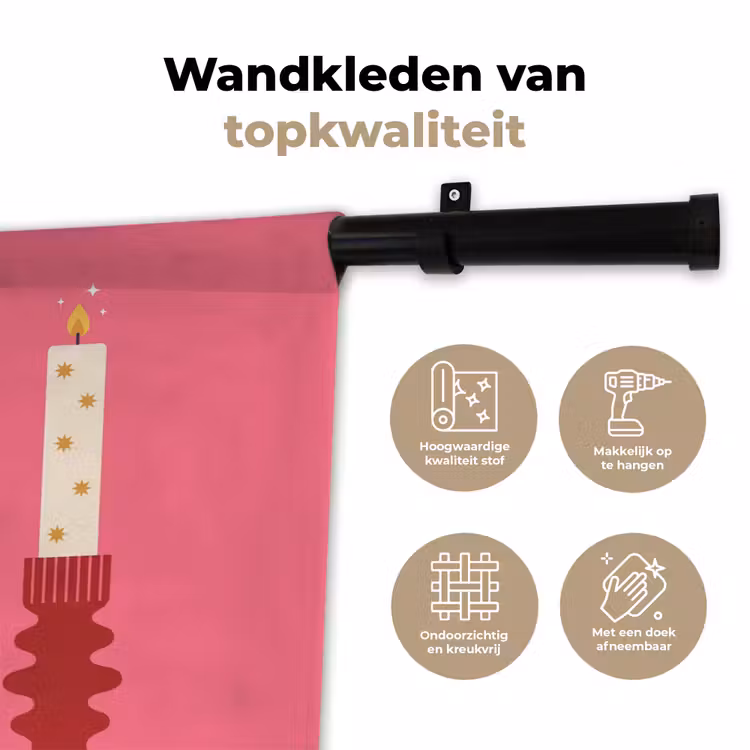 Wandkleed - Kaarsen - Feest - Roze — 3