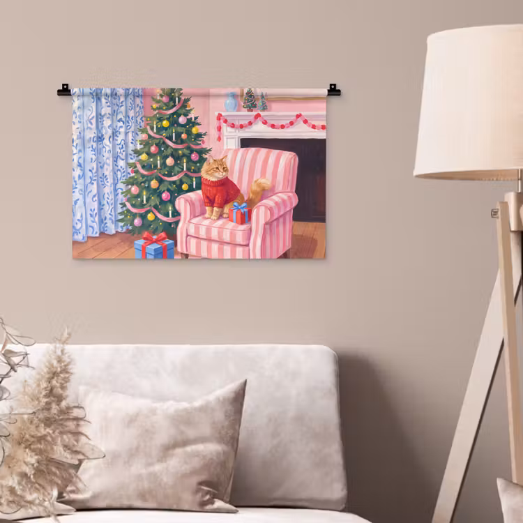 Wandkleed - Kat - Kerst - Interieur — 2