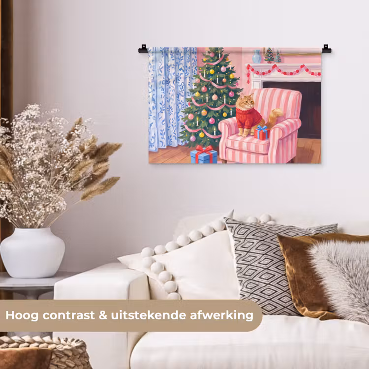 Wandkleed - Kat - Kerst - Interieur — 4