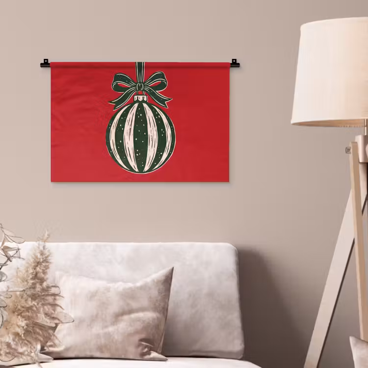 Wandkleed - Kerstbal - Kerst - Rood — 2