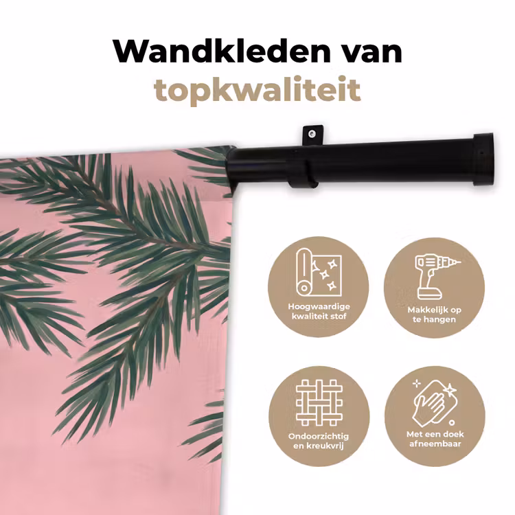 Wandkleed - Kerstbal - Roze - Kerst — 3
