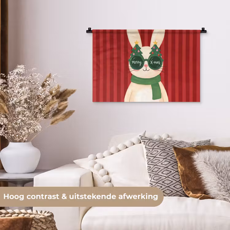 Wandkleed - Konijn - Kerst - Dieren — 4