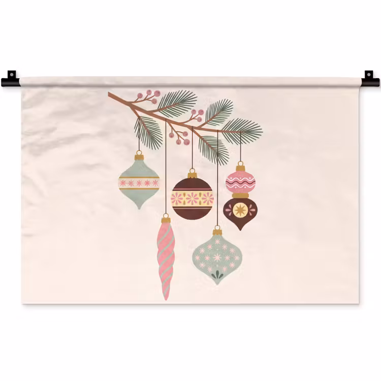 Wandkleed - Kerst - Ornamenten - Tak