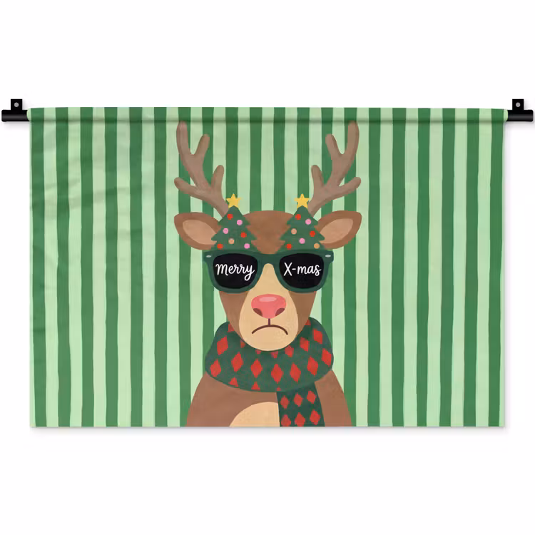 Wandkleed - Rendier - Kerst - Illustratie